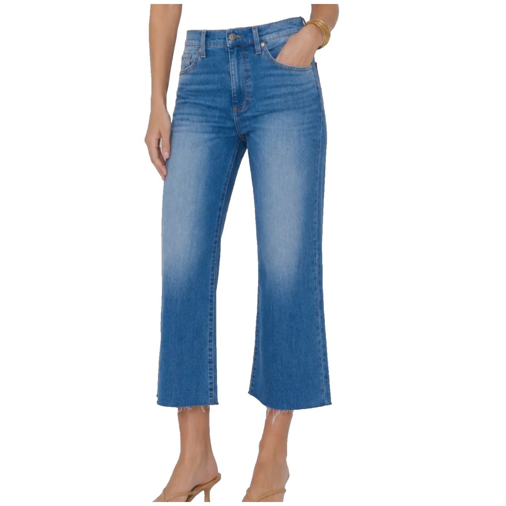 Pistola Lennon High Rise Crop Boot Jeans Size 30 (Fits 32x26) Raw Hem Denim